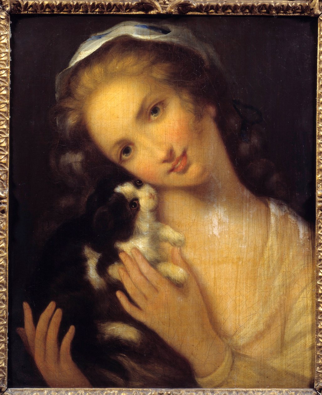 Simplicidade Uma menina e seu kiton de Jean Baptiste Greuze (1725-1805) 1759 de Jean Baptiste Greuze