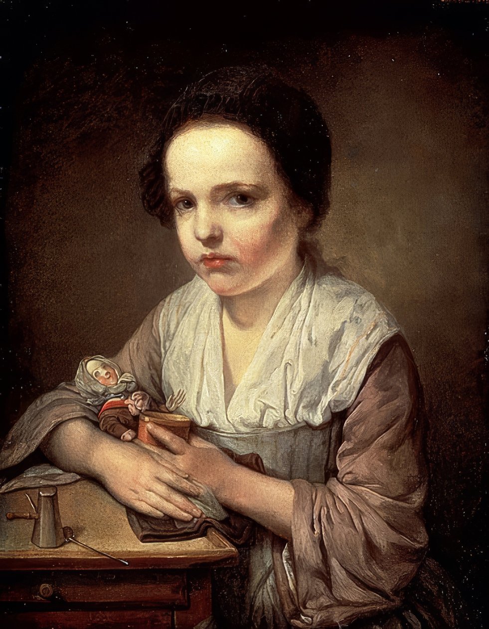Menina com boneca. Década de 1750 de Jean Baptiste Greuze
