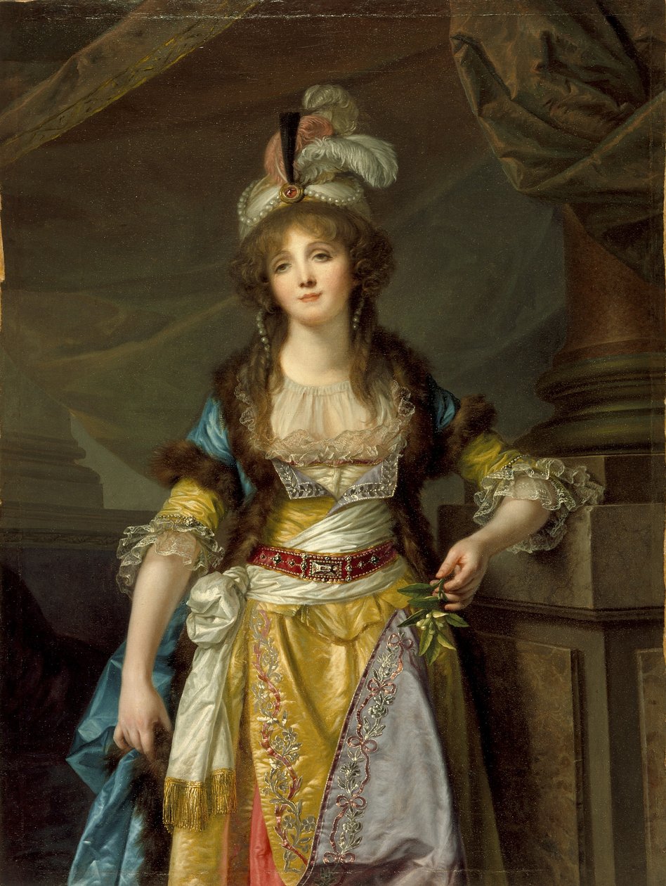 Retrato de uma senhora em turco Fancy Dress, c.1790 de Jean Baptiste Greuze