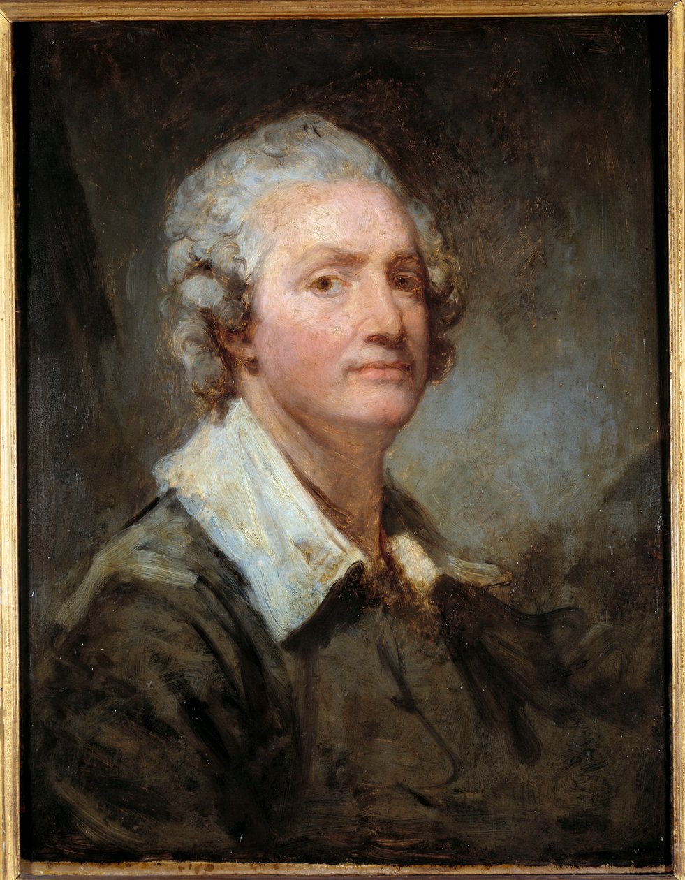 Auto-Retrato Pintura de Jean Baptiste Greuze (1725-1805) Sol do século XVIII. 0,65x0,51 m de Jean Baptiste Greuze
