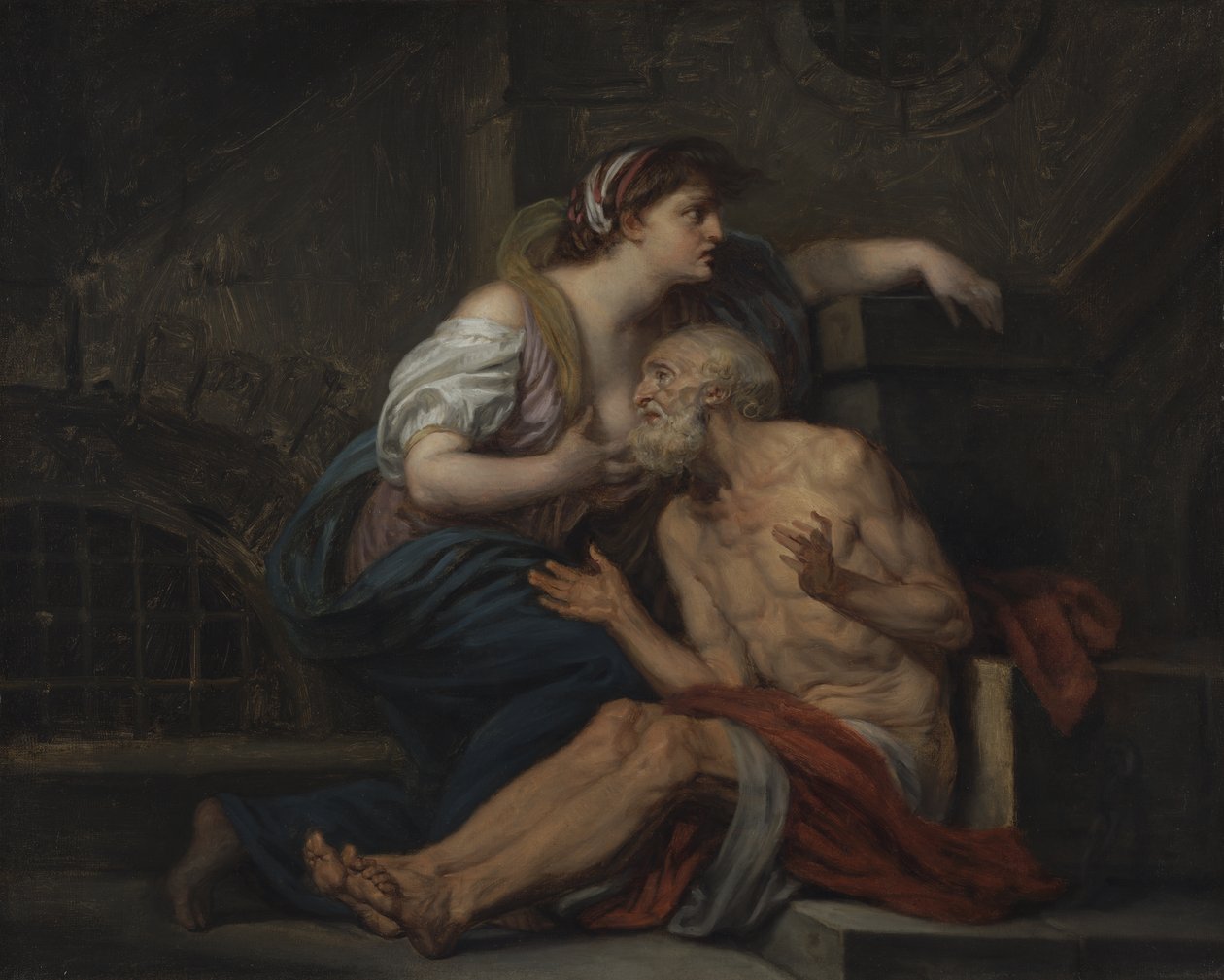 Simon and Pero, Roman Charity, c.1767 (óleo sobre tela) de Jean Baptiste Greuze