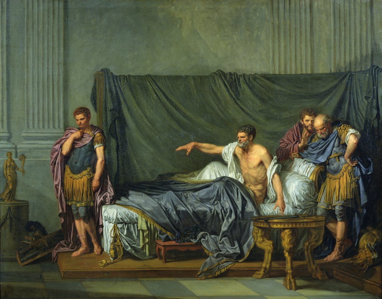 O Imperador Severus Repreendendo Seu Filho, Caracalla, por Querer Assassiná-lo, 1769 de Jean Baptiste Greuze
