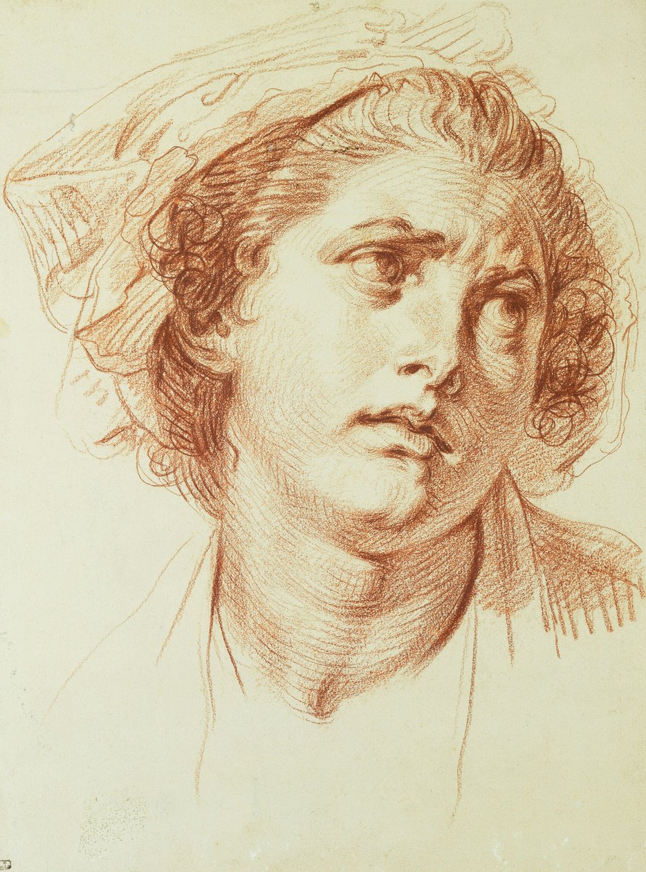A cabeça de uma mulher olhando para a direita, de Jean Baptiste Greuze
