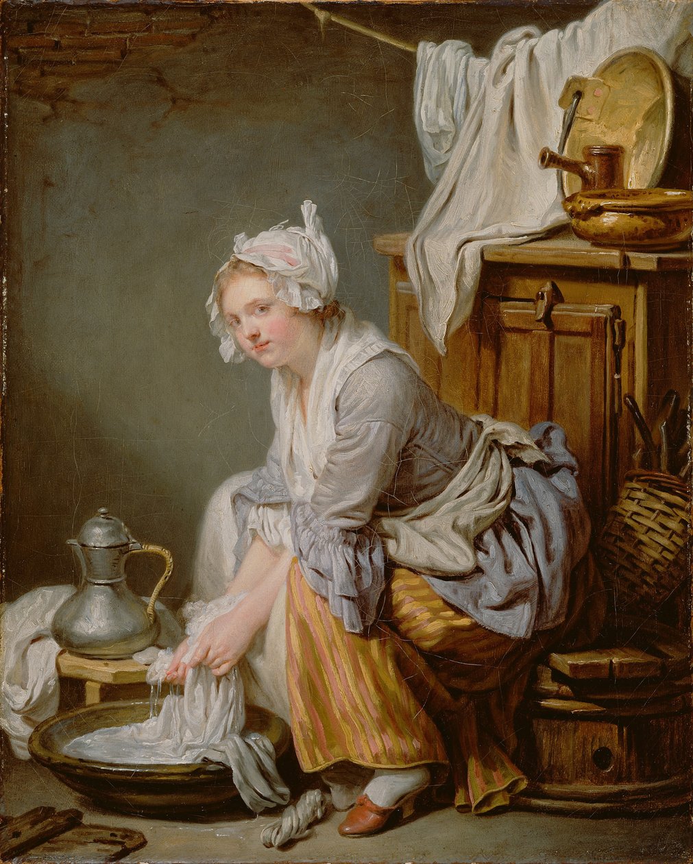 Lavadeira La Blanchisseuse, 1761 de Jean Baptiste Greuze