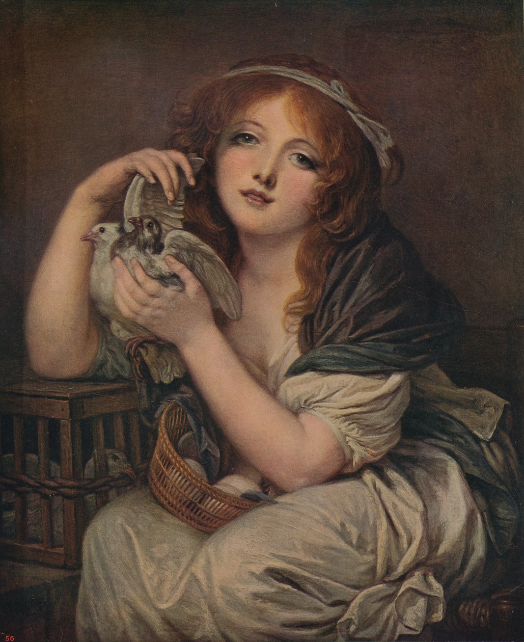 Mulher com pombas, 1799-1800, c1915 de Jean Baptiste Greuze