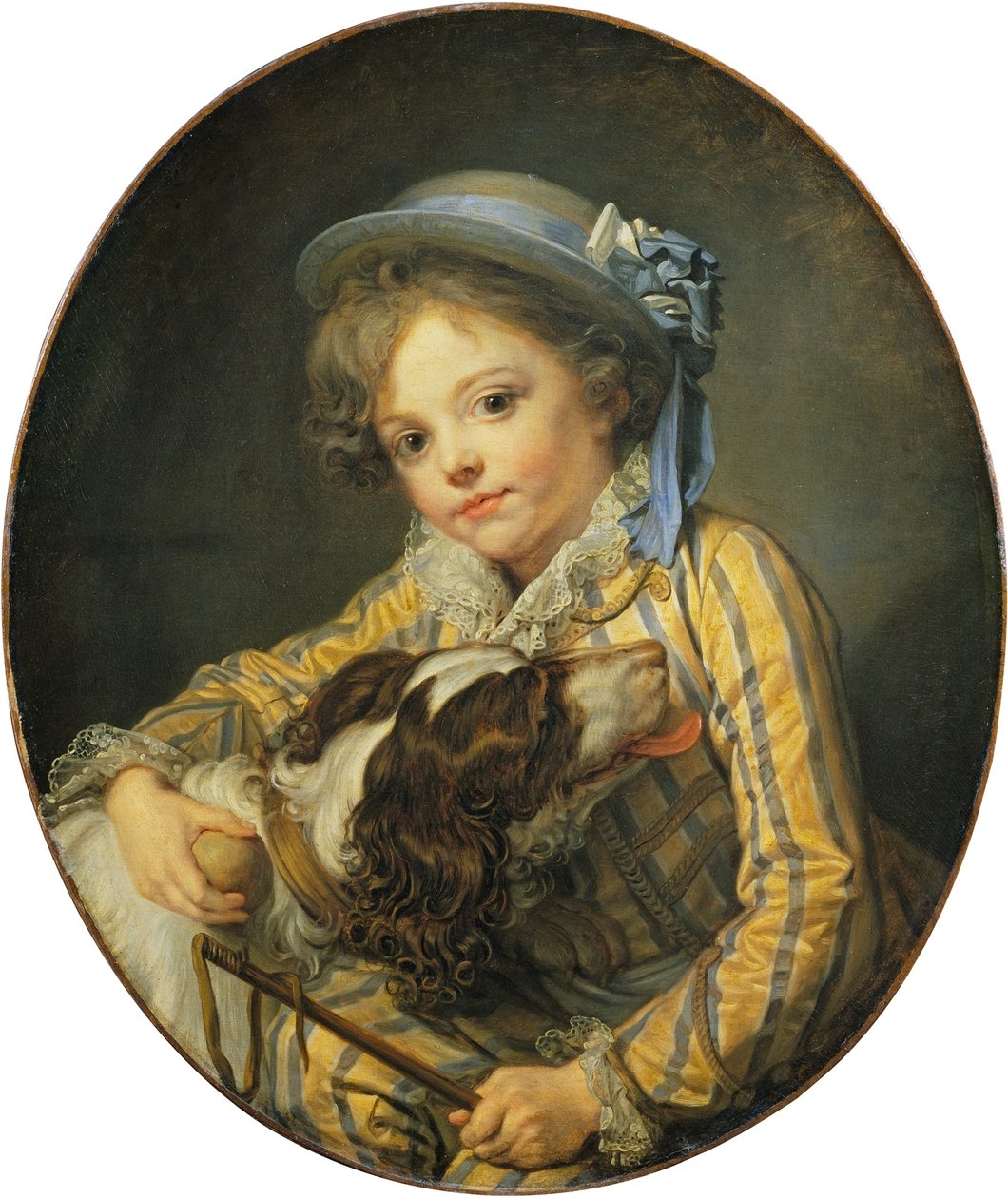Rapaz com um cão de Jean Baptiste Greuze