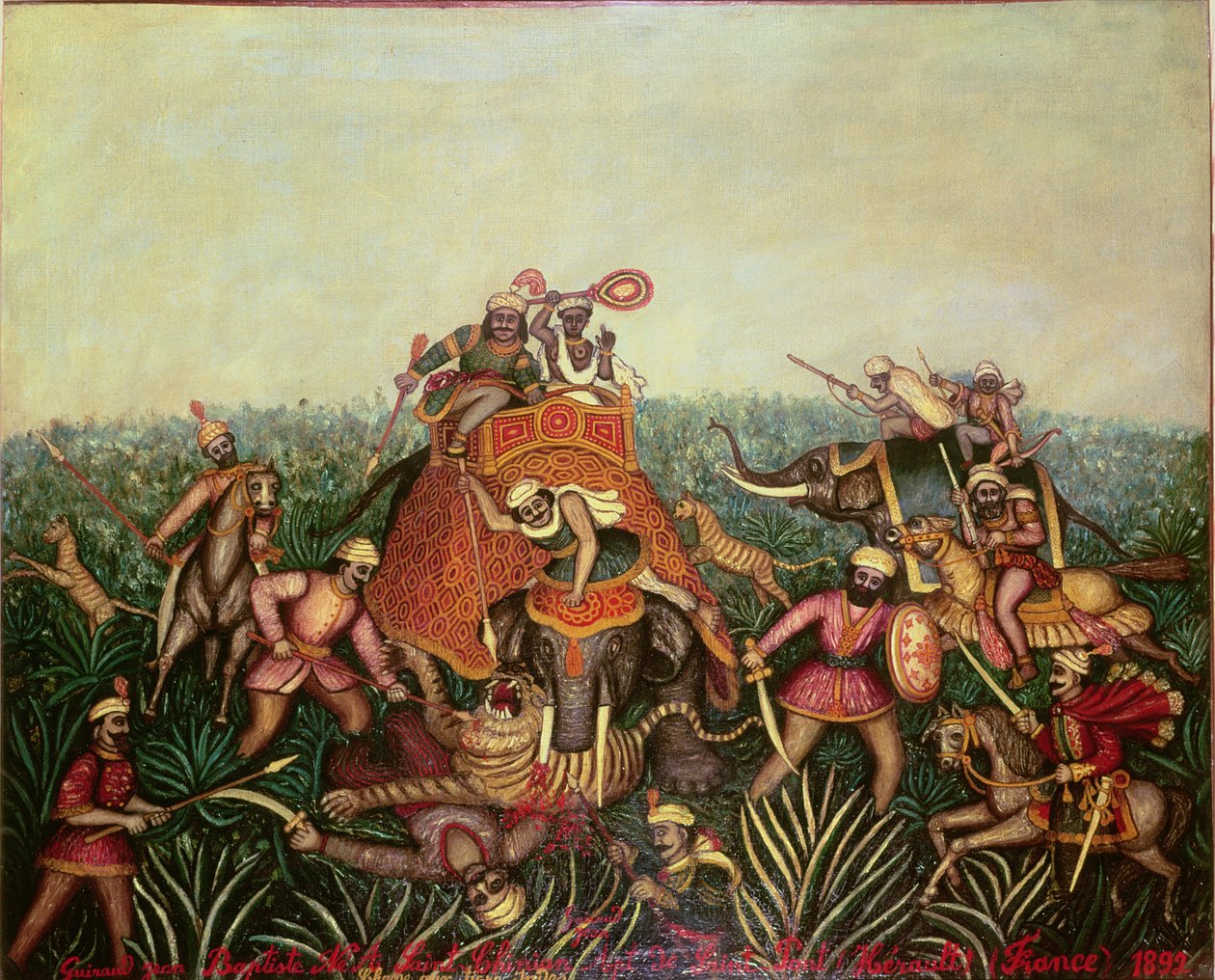 Caça ao Tigre, 1892 de Jean Baptiste Guiraud