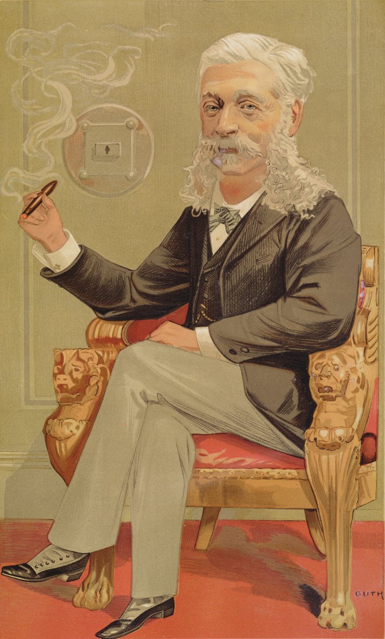 Barão Alphonse de Rothschild, ilustração de Vanity Fair, 1894 cor litho de Jean Baptiste Guth