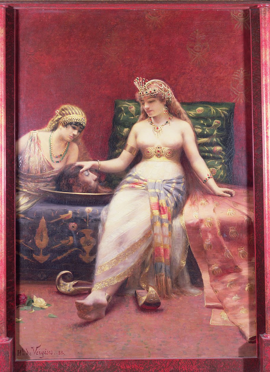 Salomé com a cabeça de João Batista, 1882 (óleo) de Jean Baptiste Hippolyte de Vergeses