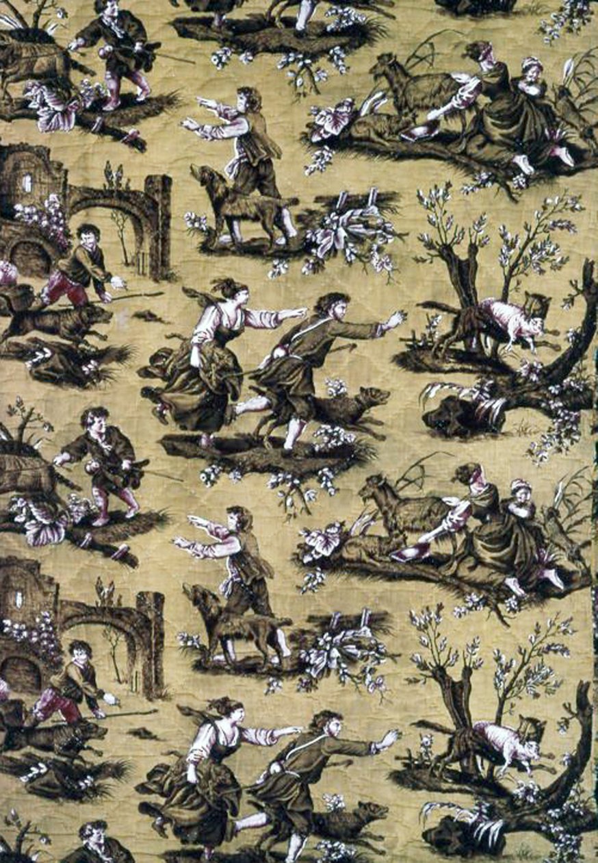 Au Loup! (Tecido de Mobiliário) de Jean Baptiste Huet