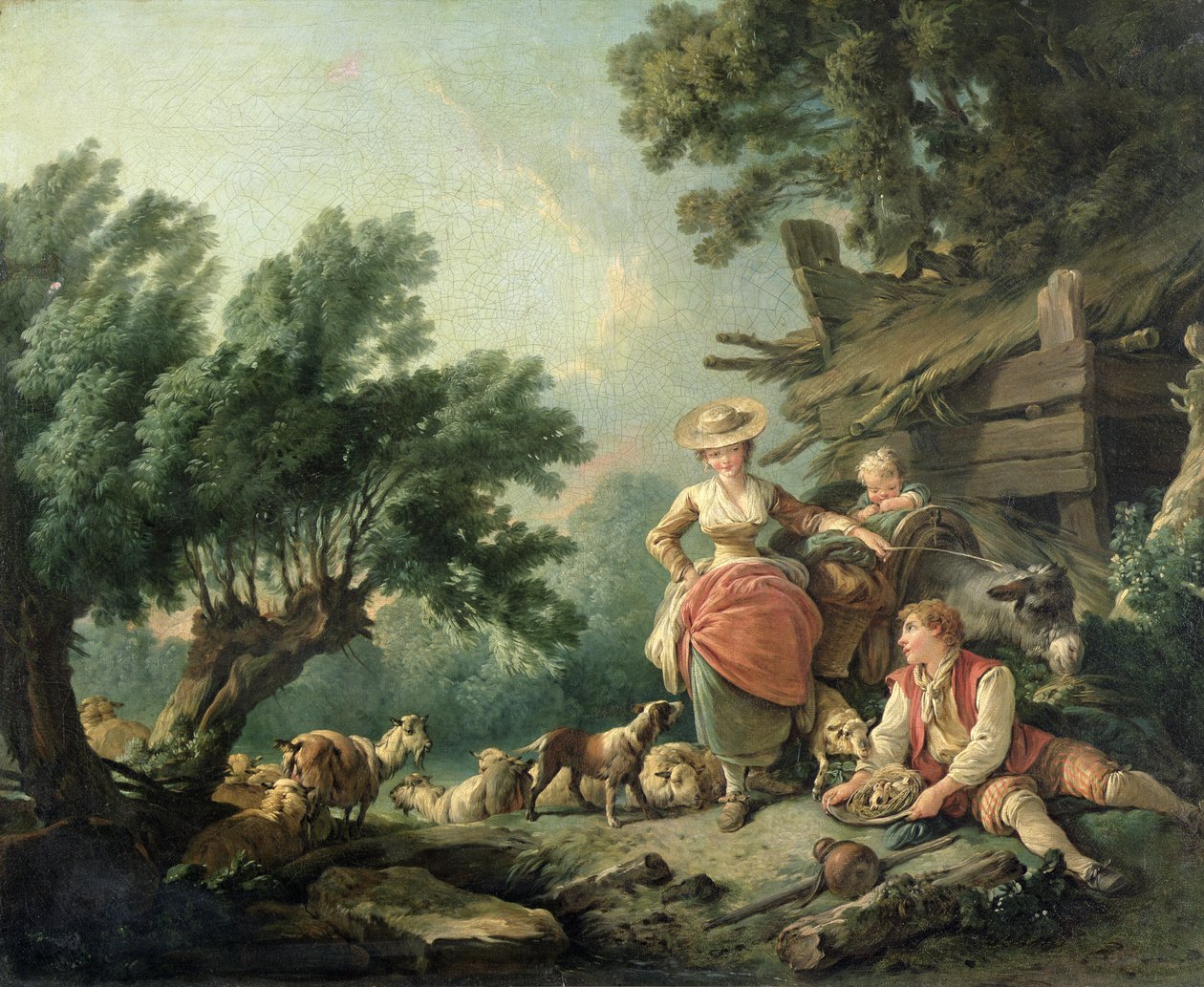 Cena pastoral de Jean Baptiste Huet