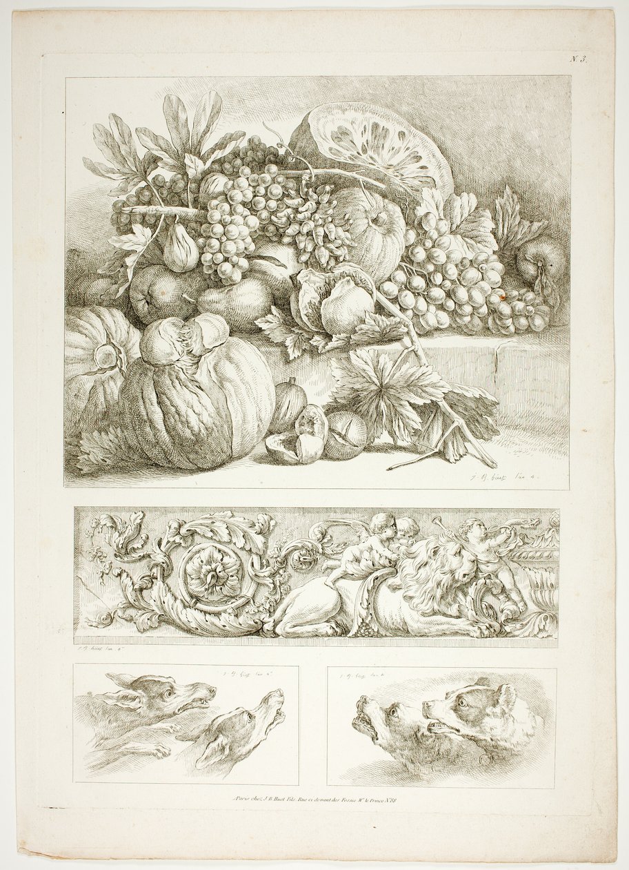 Placa Três de 38 de Oeuvres de J. B. Huet de Jean Baptiste Huet