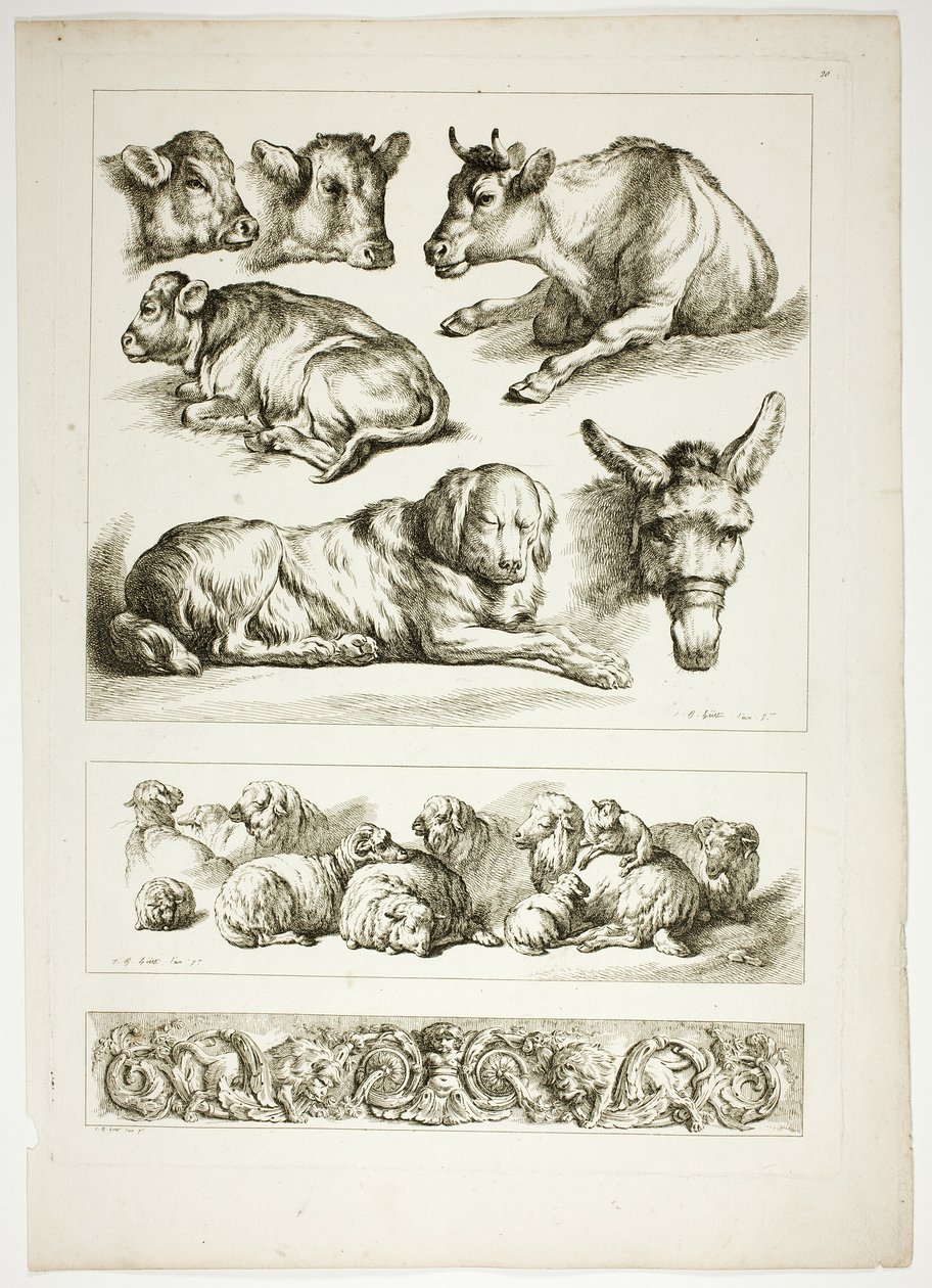 Placa vinte de 38 de Oeuvres de J. B. Huet de Jean Baptiste Huet