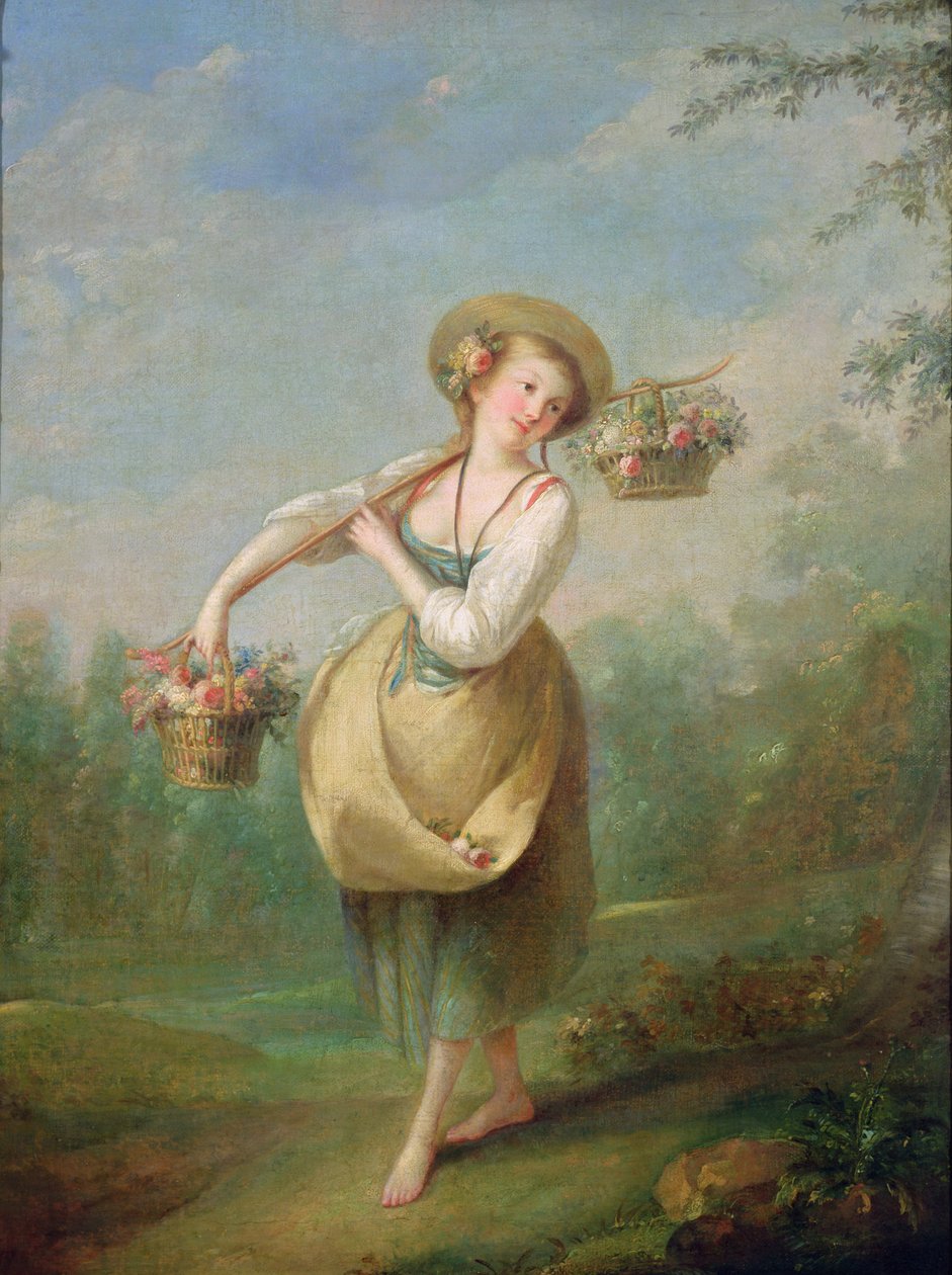 A menina de flor de Jean Baptiste Huet