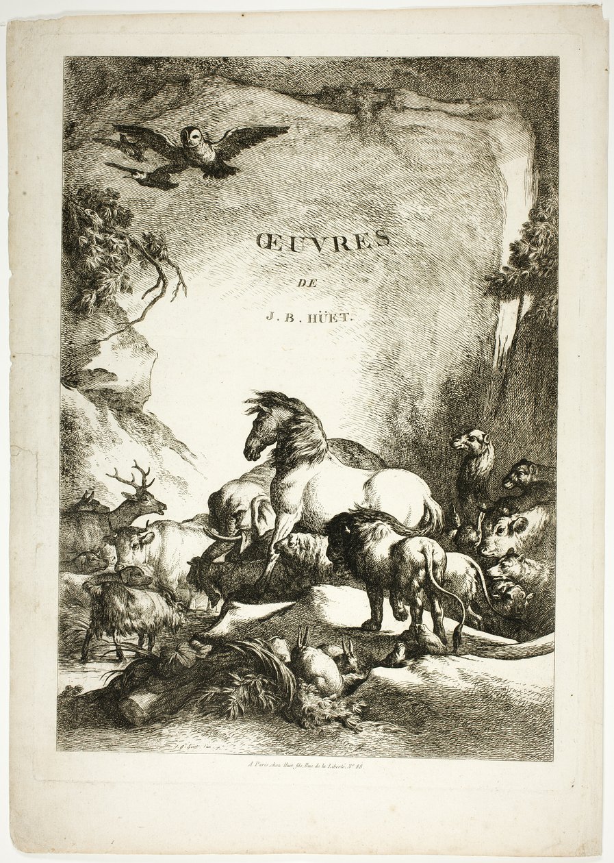 Página de rosto de Oeuvres de J. B. Huet de Jean Baptiste Huet