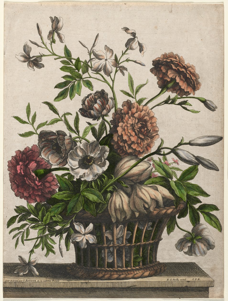 Cravos-de-defunto, Anêmona única, Jasmim... de Jean Baptiste I Monnoyer