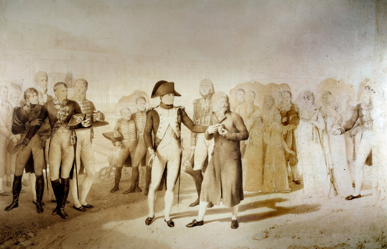 Imperador Napoleão I (1769-1821) e Impressora Josephine de Beauharnais visitam a fábrica têxtil de Monsieur Oberkampf em Jouy em 20/06/1806 Detalhe. Desenho de Jean Baptiste Isabey (1767-1855) 1806 Sol. 1,28x1,45 m Versailles, musee du chateau de Jean Baptiste Isabey