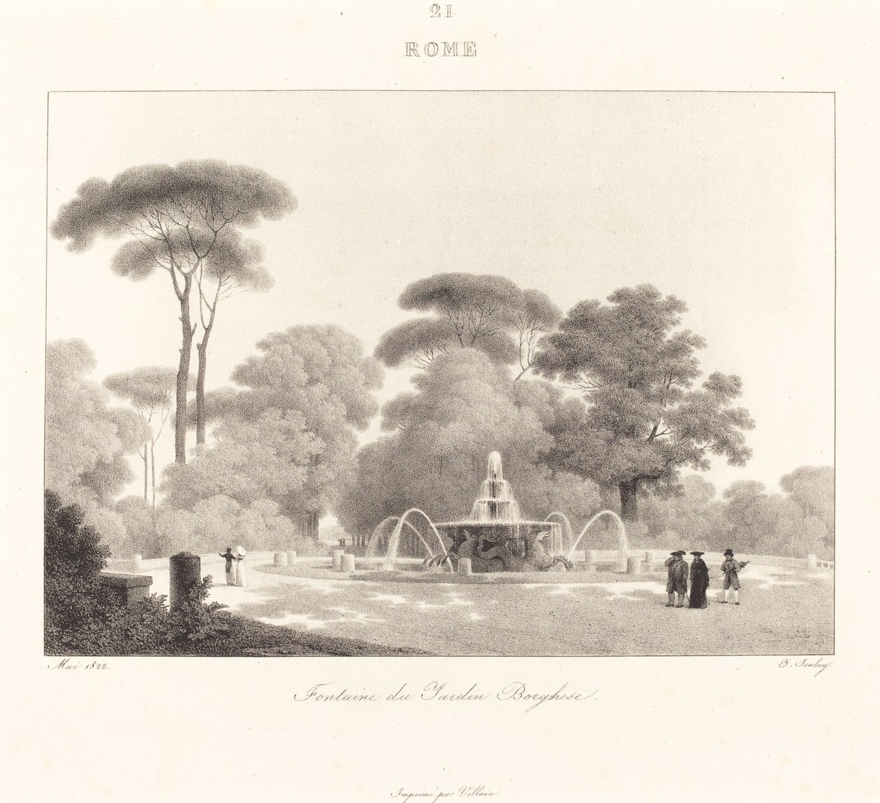 Fonte no jardim Borghese de Jean Baptiste Isabey