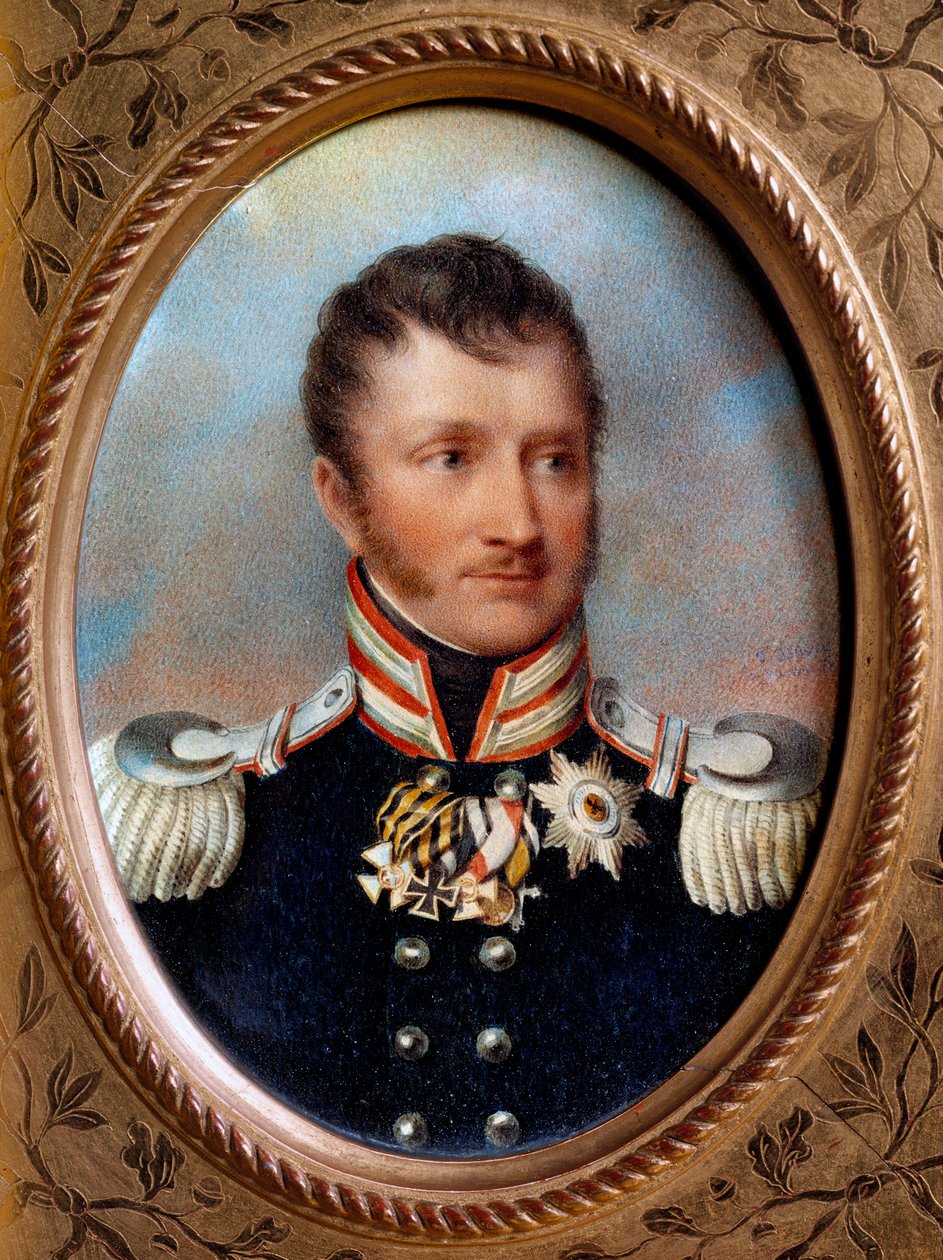 Frederick William III da Prússia - "Retrato de Frederic William III da Prússia (1770-1840) Rei da Prússia" Pintura de João Batista Isabey (1767-1855) Século XIX de Jean Baptiste Isabey