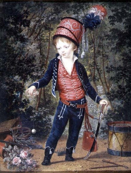 Napoleão François José Carlos Bonaparte, Duque de Reichstadt (1811-1832) filho do imperador Napoleão I, c.1814 (wc de marfim) de Jean Baptiste Isabey