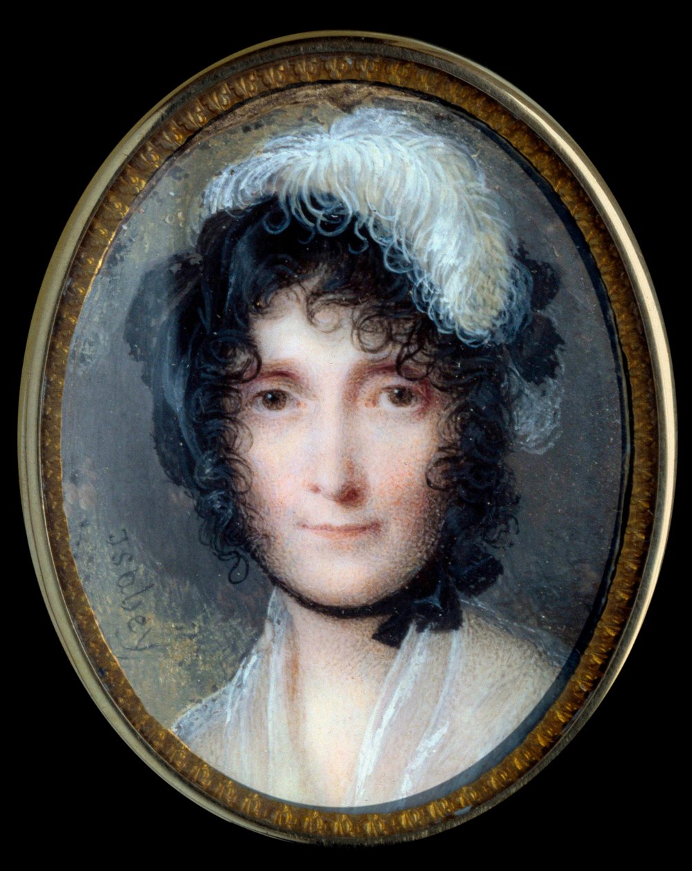 Retrato de Laetitia Bonaparte (Letizia Maria Ramolino) (1750-1836), mãe de Napoleão Bonaparte Pintura miniatura em marfim de Jean Baptiste Isabey (1767-1855) Sol do século XIX. 0,37x0,29 m - Retrato de Laetitia Bonaparte (Maria Letizia Ramolino) (1750- de Jean Baptiste Isabey