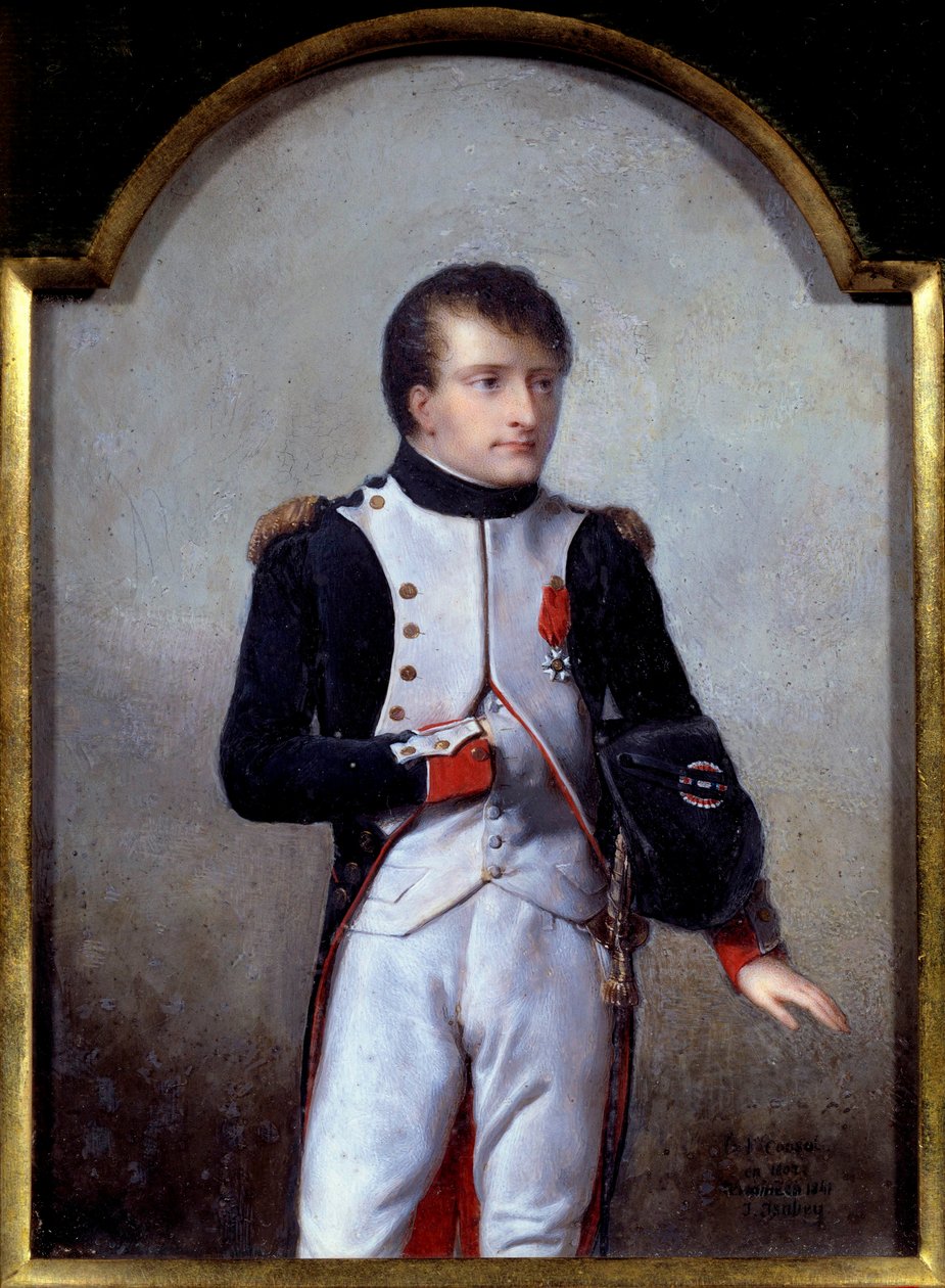 Retrato de Napoleão Bonaparte (1769-1821) primeiro cônsul em 1802 Pintura de Jean Baptiste Isabey (1767-1855) 1841, óleo sobre marfim de Jean Baptiste Isabey