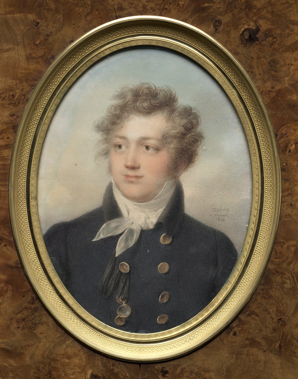 Retrato de um homem, possivelmente Alexandre I, imperador da Rússia, 1814. de Jean Baptiste Isabey