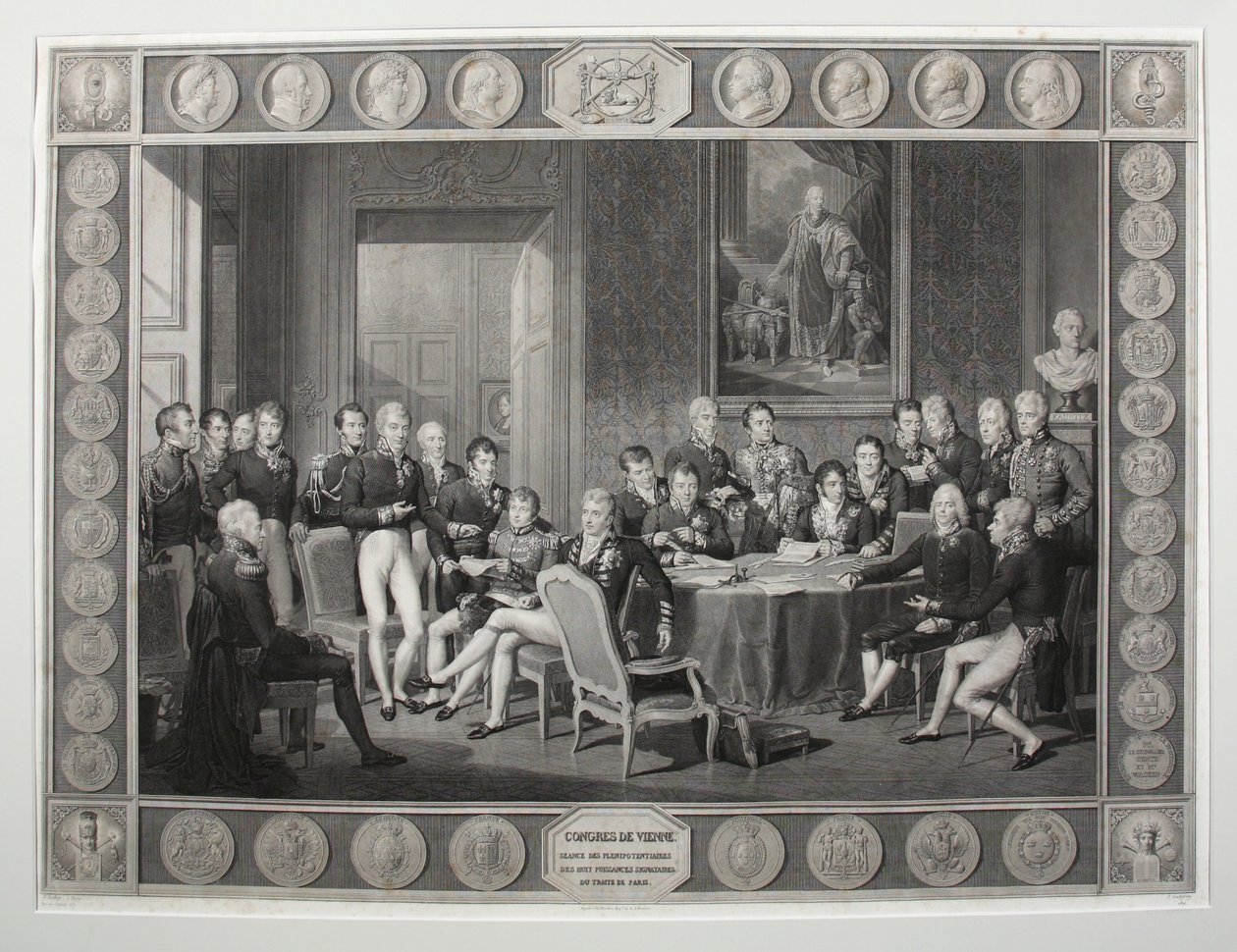 O Congresso de Viena, 1815 de Jean Baptiste Isabey