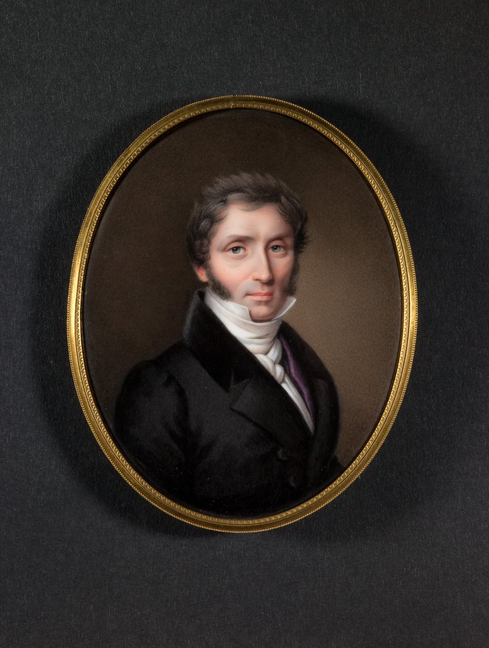 Homem com casaco escuro (esmalte sobre cobre) de Jean Baptiste Joseph Duchesne