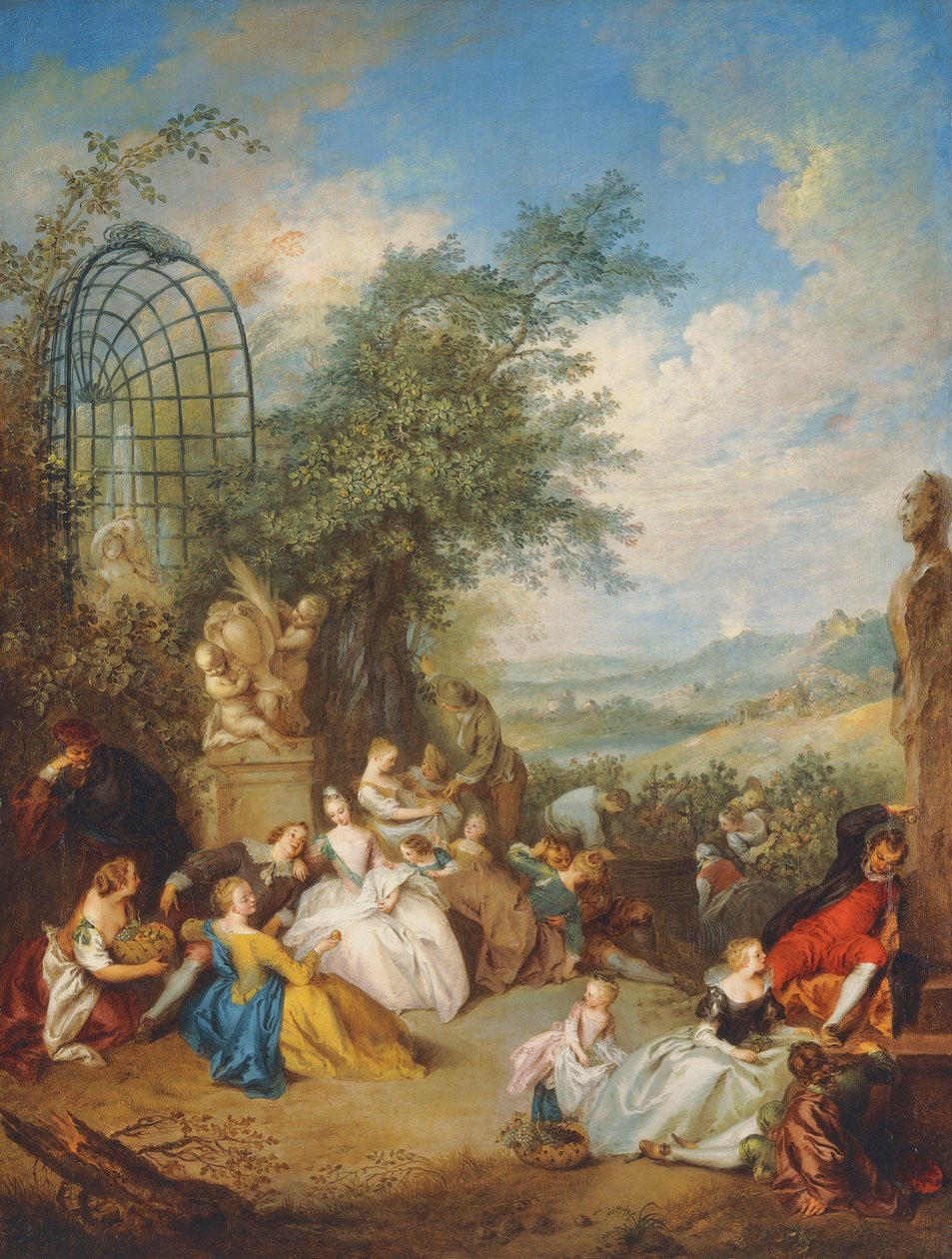 Um Fete Champetre durante a colheita da uva, de Jean Baptiste Joseph Pater