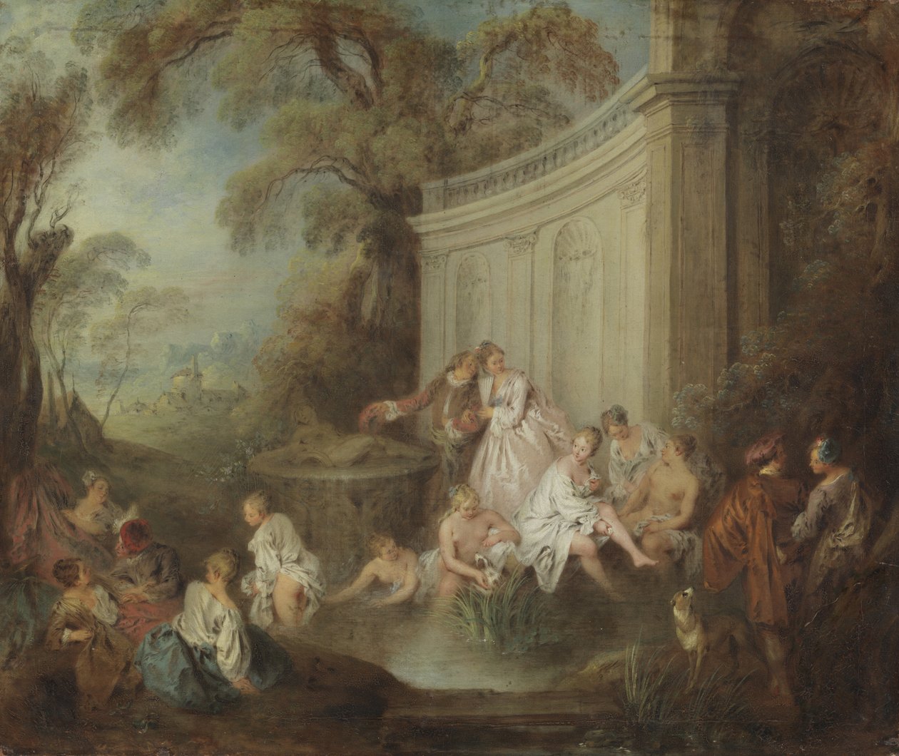 Banhistas em um parque de Jean Baptiste Joseph Pater