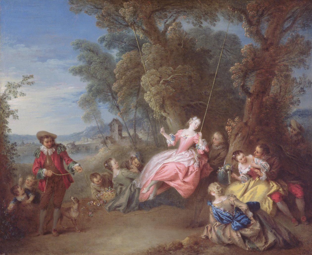 The Swing (óleo sobre tela) de Jean Baptiste Joseph Pater