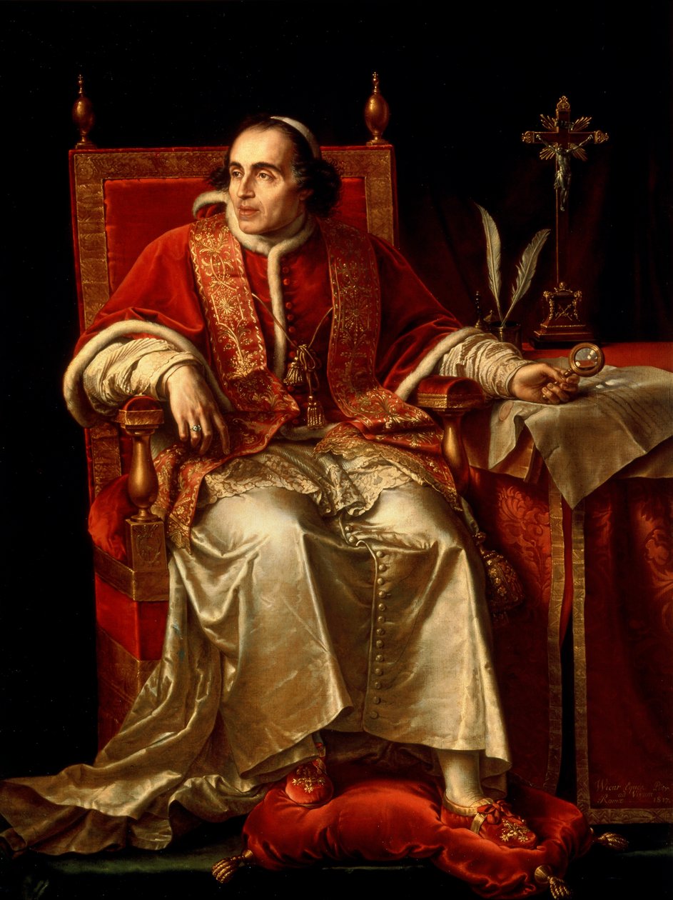 Retrato do Papa Pio VII, 1817 de Jean Baptiste Joseph Wicar