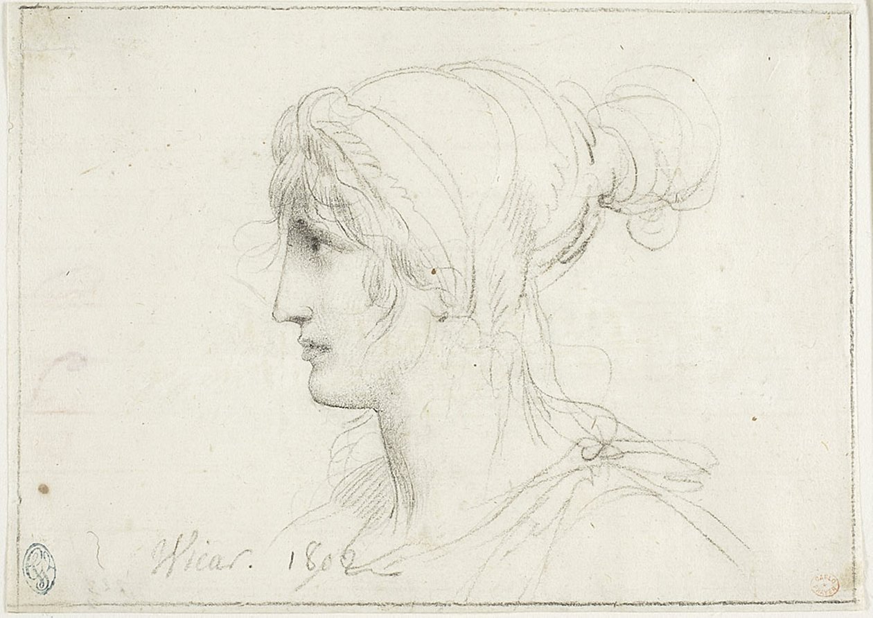 Perfil de uma mulher de Jean Baptiste Joseph Wicar