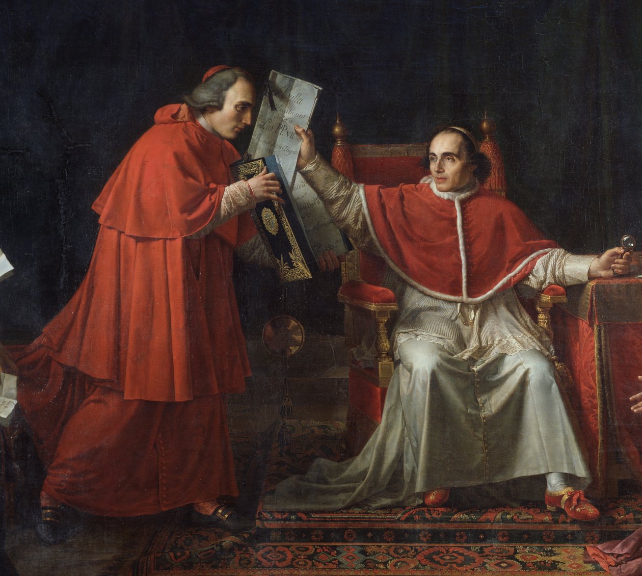 Assinatura da Concordata entre a França e o Santo Siege, pelo Papa Pio VII (1742 - 1823), 15 de agosto de Jean Baptiste Joseph Wicar