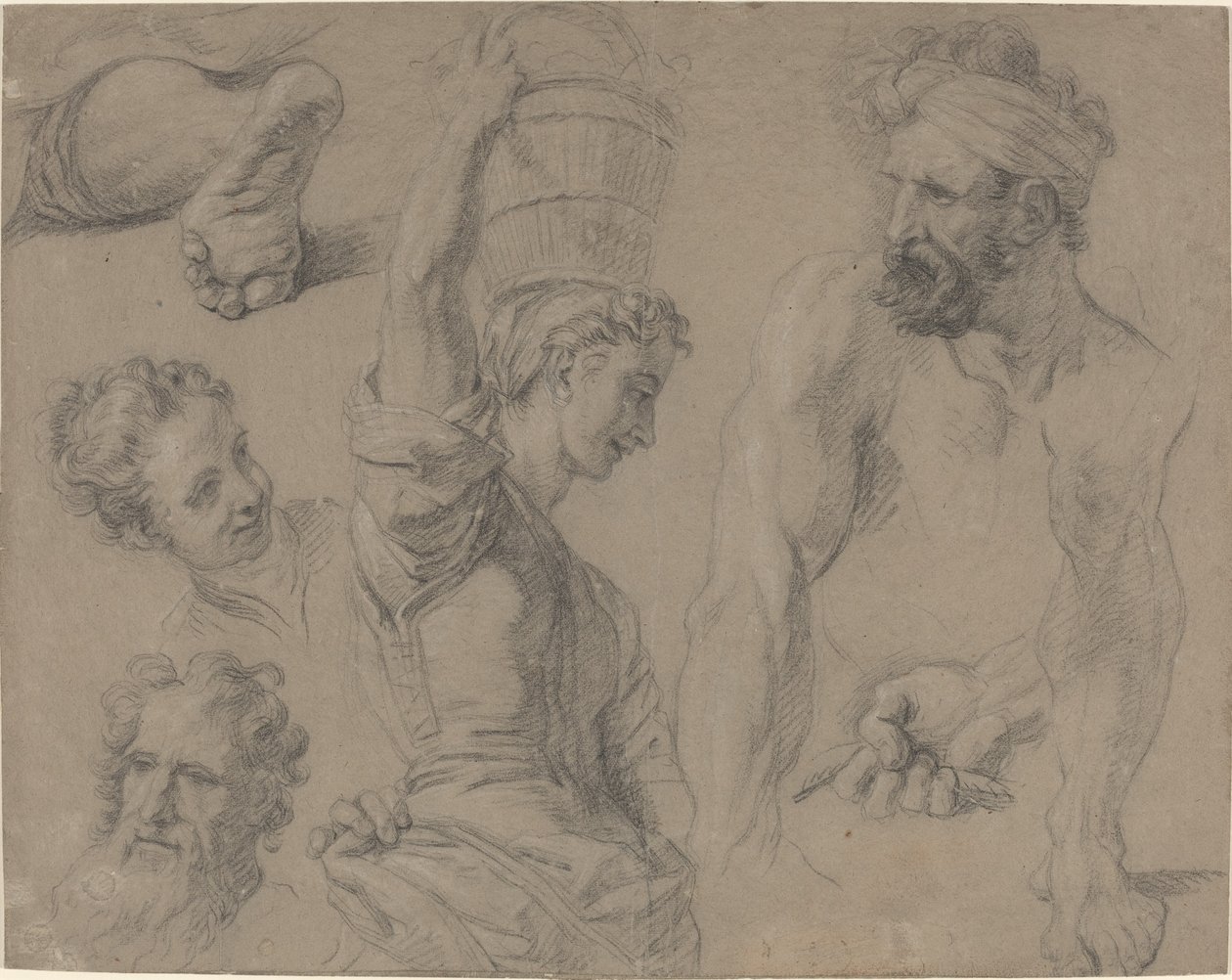 Estudo para Miraculous Draft of Fishes (?) de Jean Baptiste Jouvenet