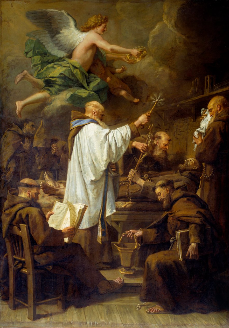 A Morte de São Francisco de Assis (1181-1226) Pintura de Jean Jouvenet (1644-1717) Sol do século XVIII. 2,07x1,5 m Rouen, Musee des Beaux Arts de Jean Baptiste Jouvenet