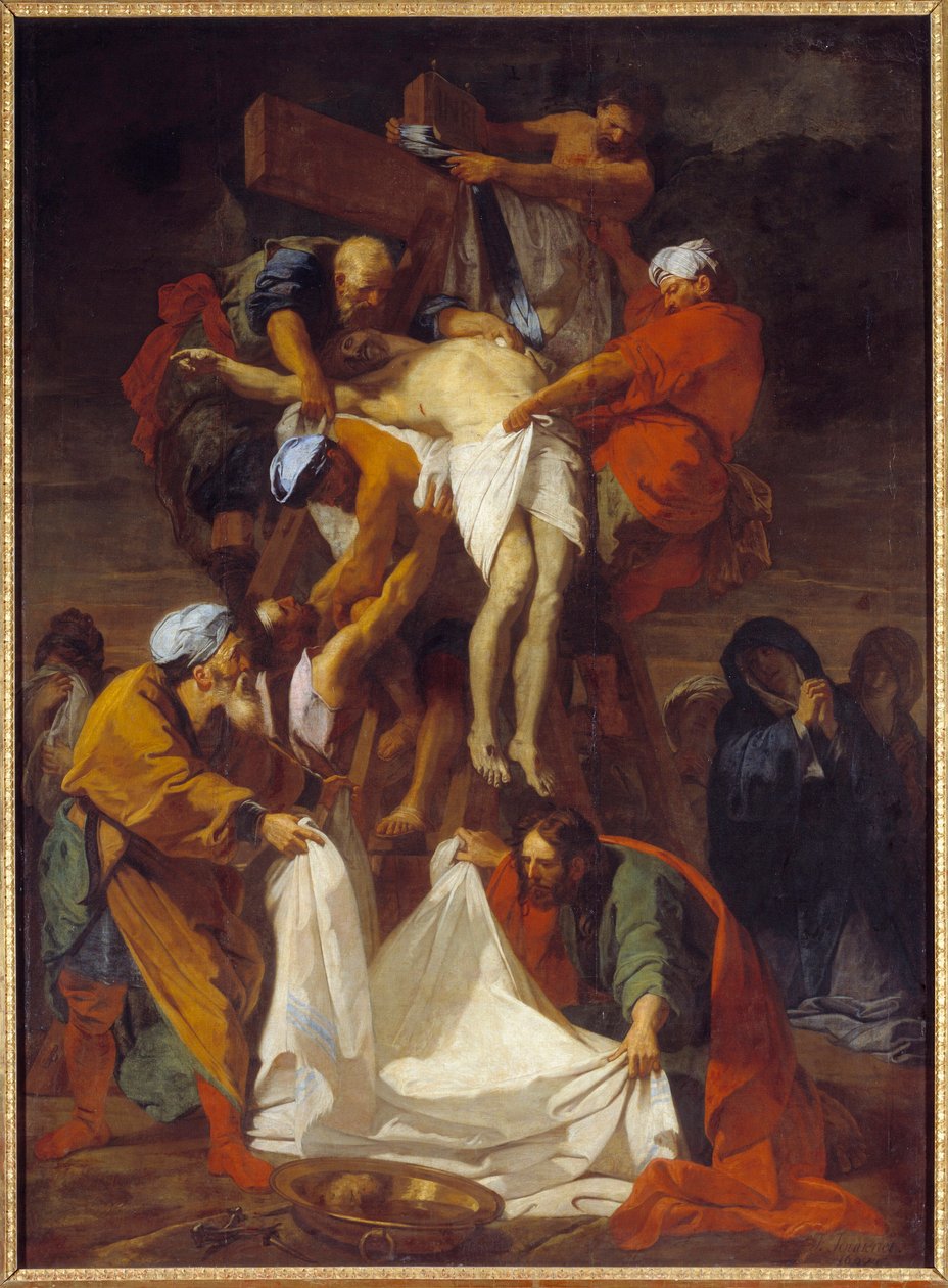 A Descida da Cruz Pintada por Jean Jouvenet (1644-1717) 1697 Sol. 4,24x3,12 m de Jean Baptiste Jouvenet
