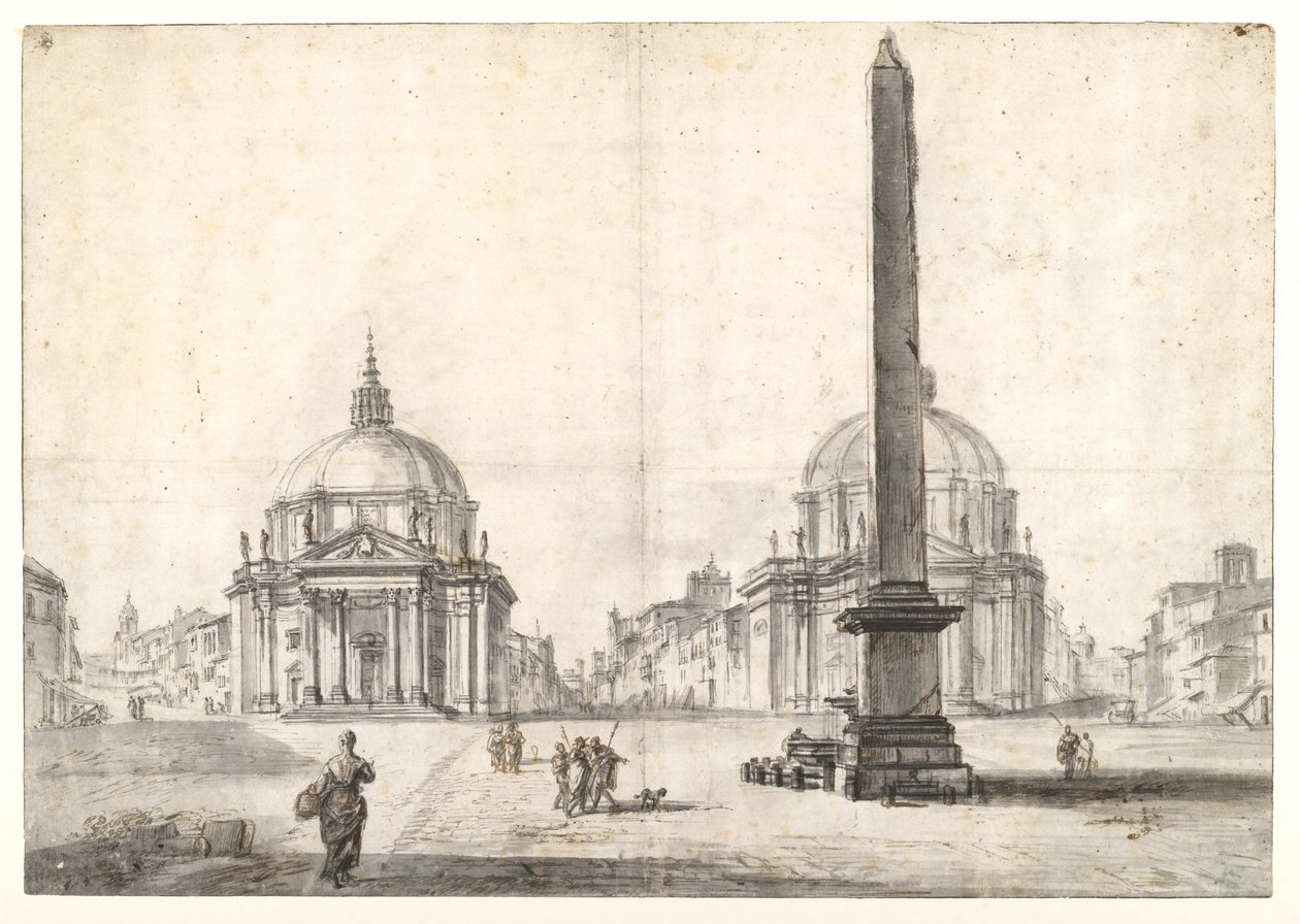 Piazza del Popolo, Roma de Jean Baptiste Lallemand