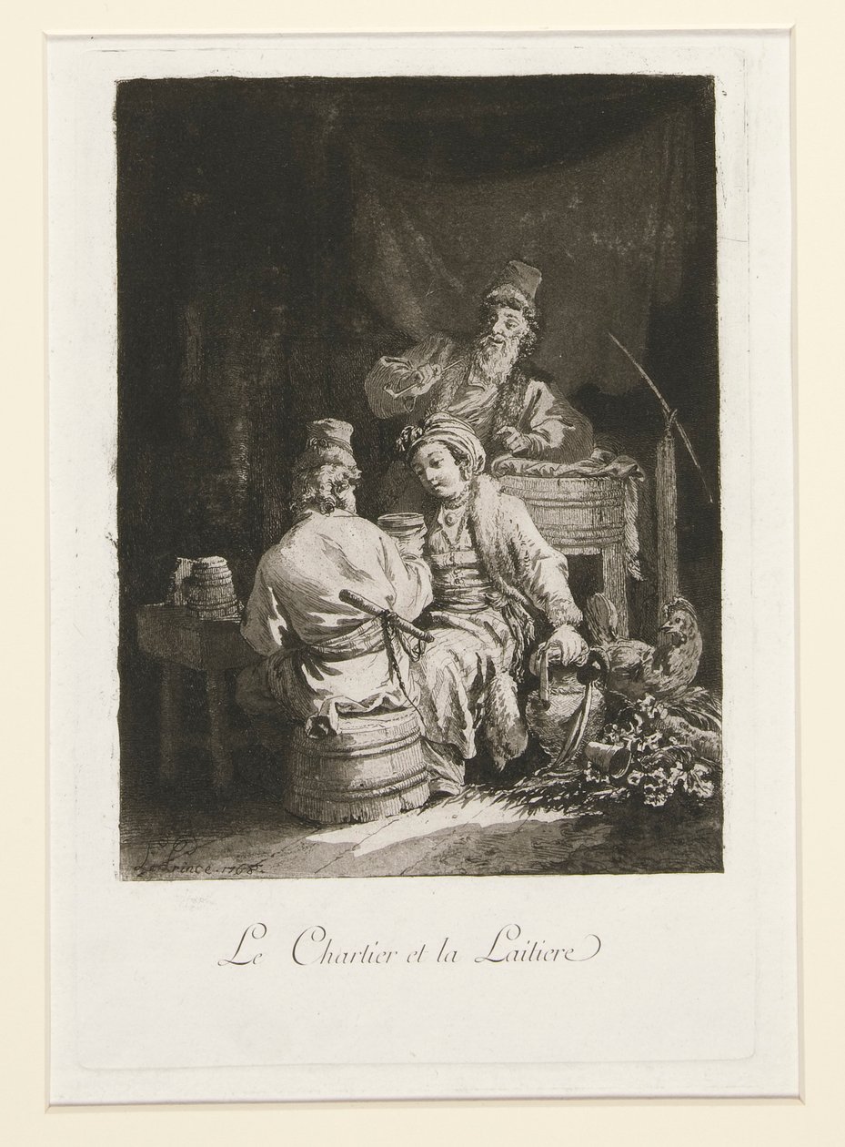 La vertu au cabaret (A Virtude no Cabaré) e Le charretier et la laitiere (O Carter e a Láctea) de Jean Baptiste Le Prince