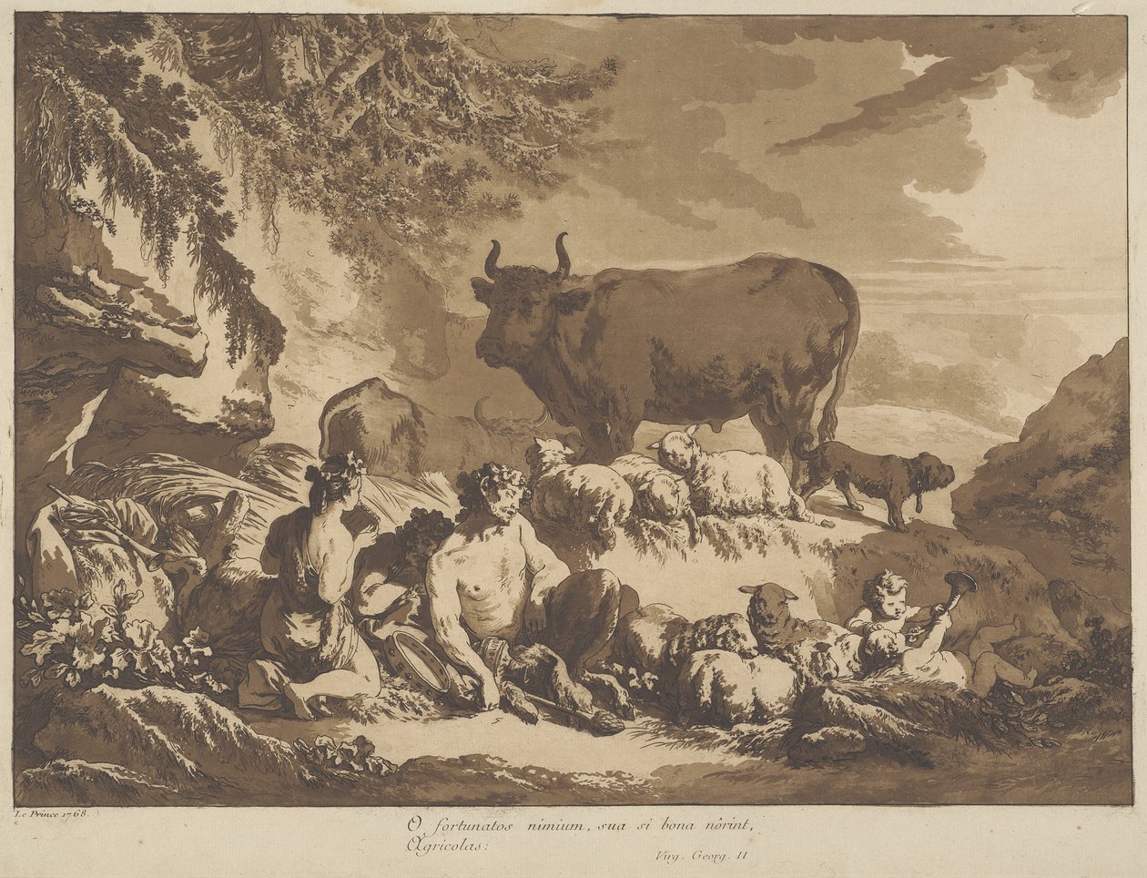 O Quão extremamente felizes poderiam ser os agricultores, 1768 de Jean Baptiste Le Prince