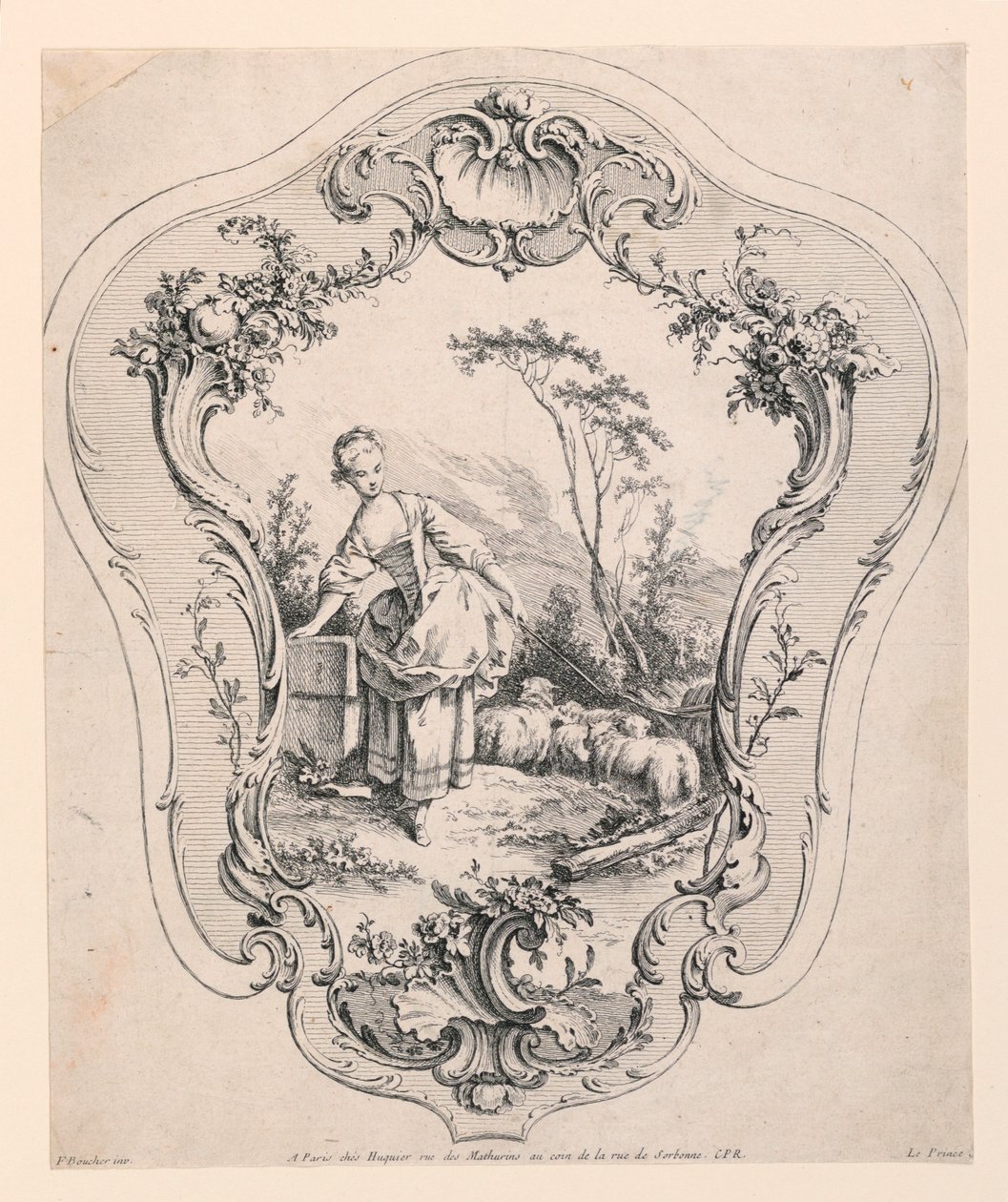 Painel Rocaille, com Cena de uma Pastora de Jean Baptiste Le Prince