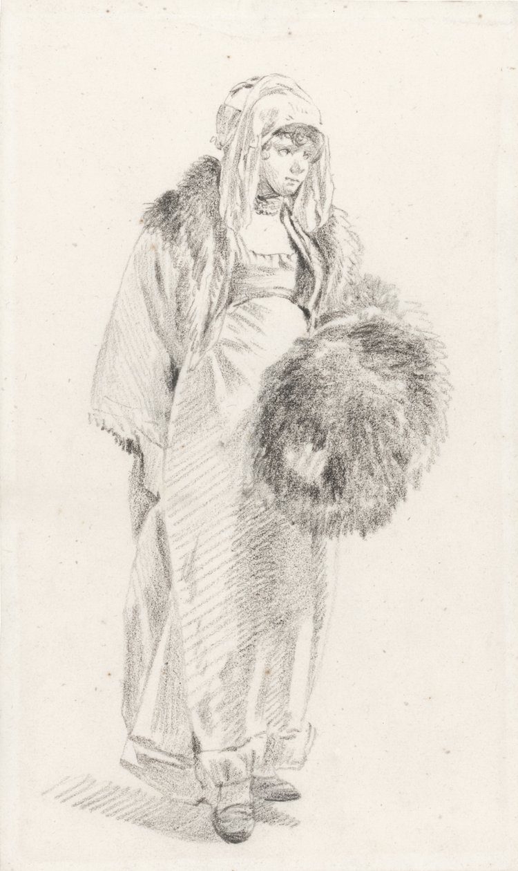 Mulher russa com um regalo de pele, entre 1758 e 1761 de Jean Baptiste Le Prince
