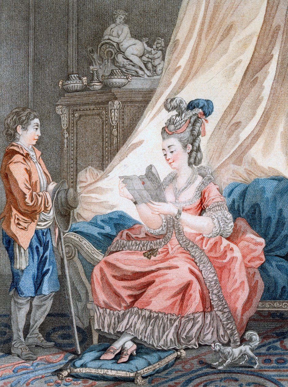 The Welcome News, gravado por L. Marin, pub. Por Vivares, Londres, c.1770-80 de Jean Baptiste Le Prince
