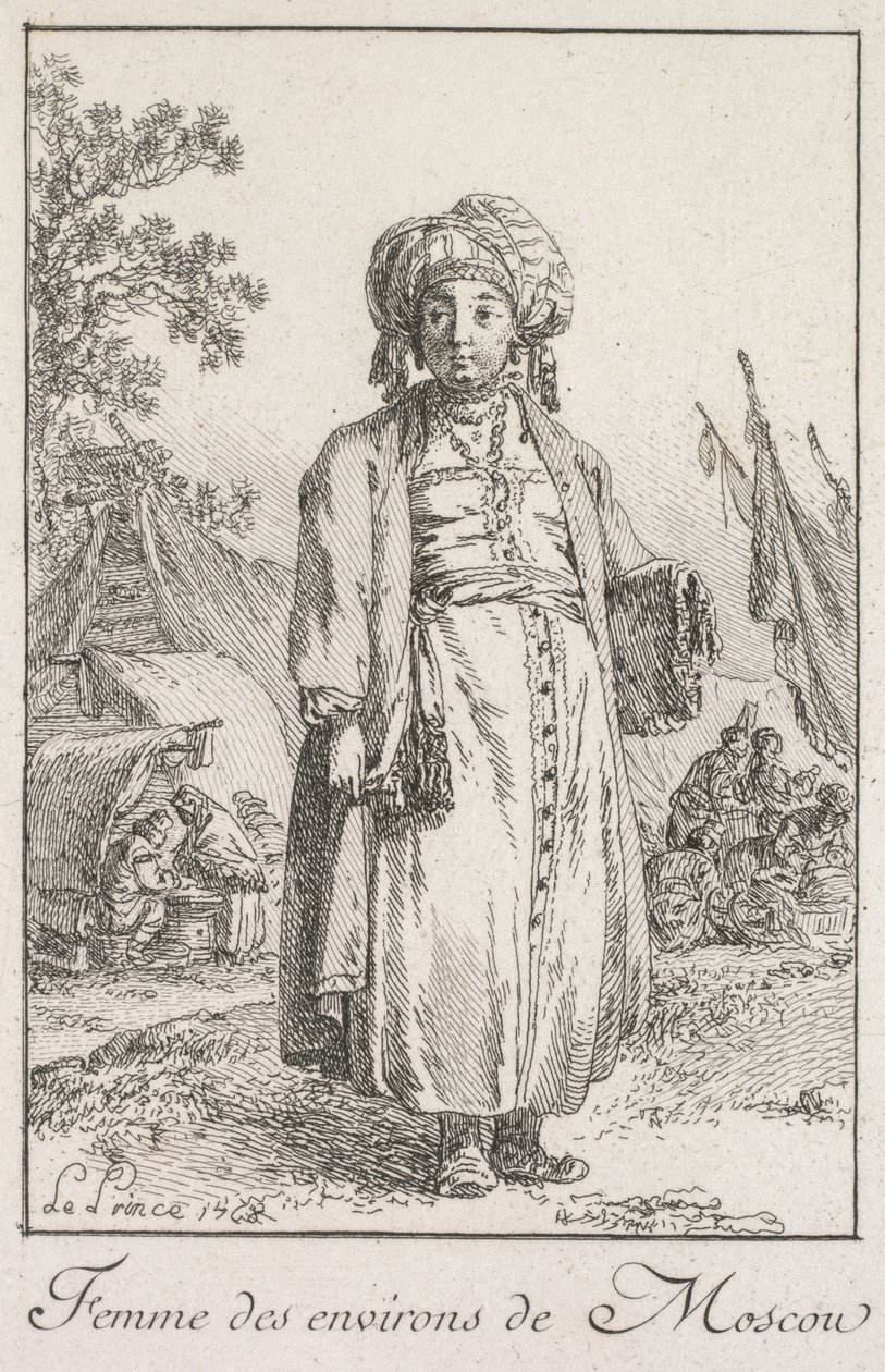 Mulher dos subúrbios de Moscou de Jean Baptiste Le Prince