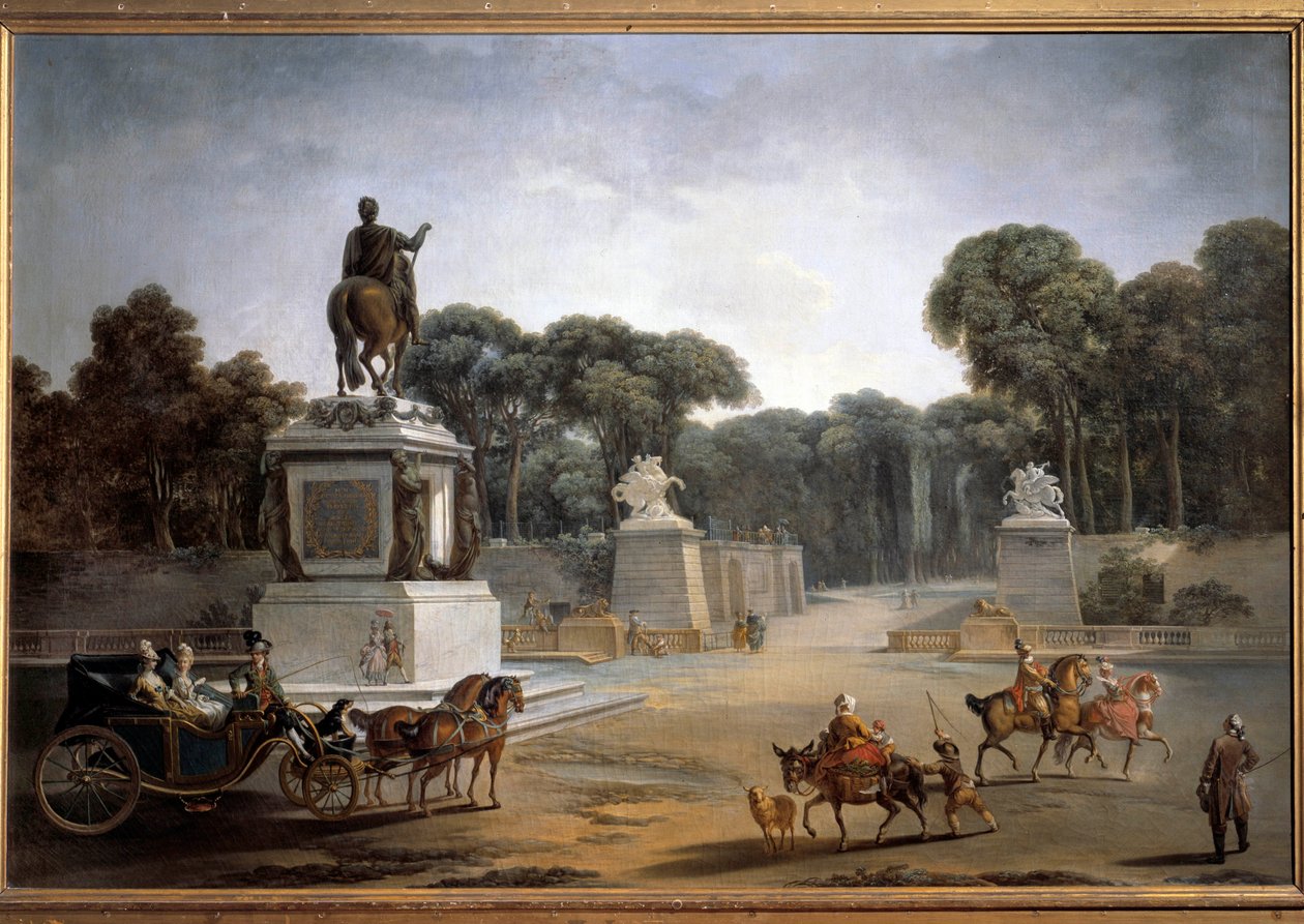 Lugar Luís XV Vista da Lugar Luís XV actual Lugar de la Concorde em Paris. Pintura de Jean Baptiste Leprince (1734-1781) de Jean Baptiste Leprince