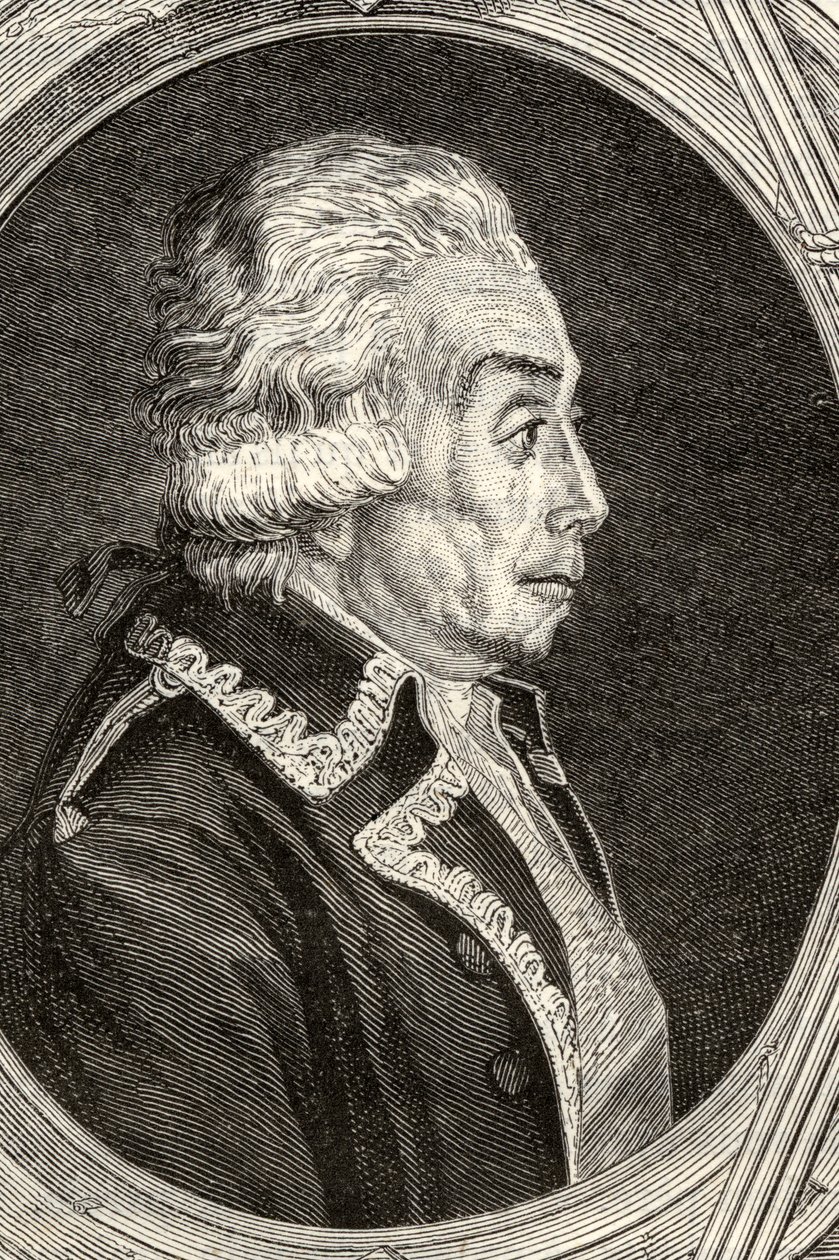 Conde Nicolas Luckner, gravado por Pannemaker-Ligny, de "História da Revolução Francesa" por Louis Blanc (1811-82) de Jean Baptiste Lienard