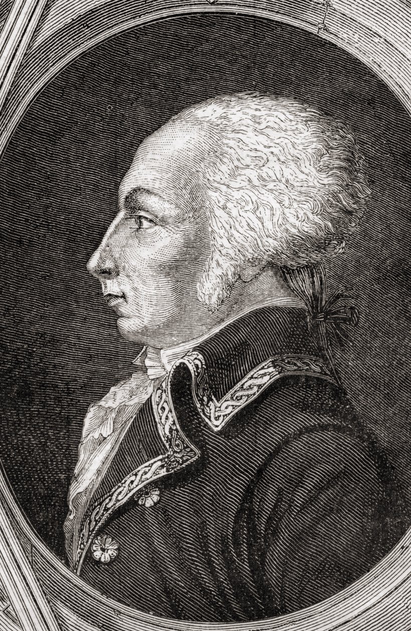 François Christophe Kellermann, gravado por Pannemaker-Ligny, de "História da Revolução Francesa" por Louis Blanc (1811-82) de Jean Baptiste Lienard