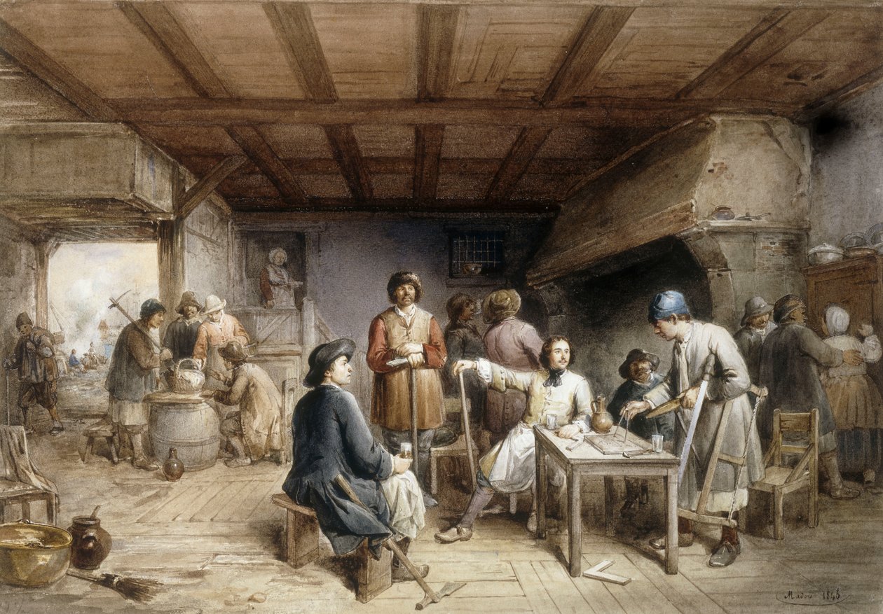 Shipwrights descansando, 1846 de Jean Baptiste Madou