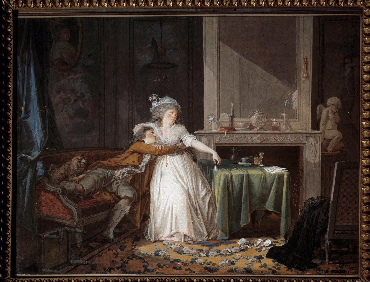 O copo partido. Pintura de Jean Baptiste Mallet (1759-1835) de Jean Baptiste Mallet